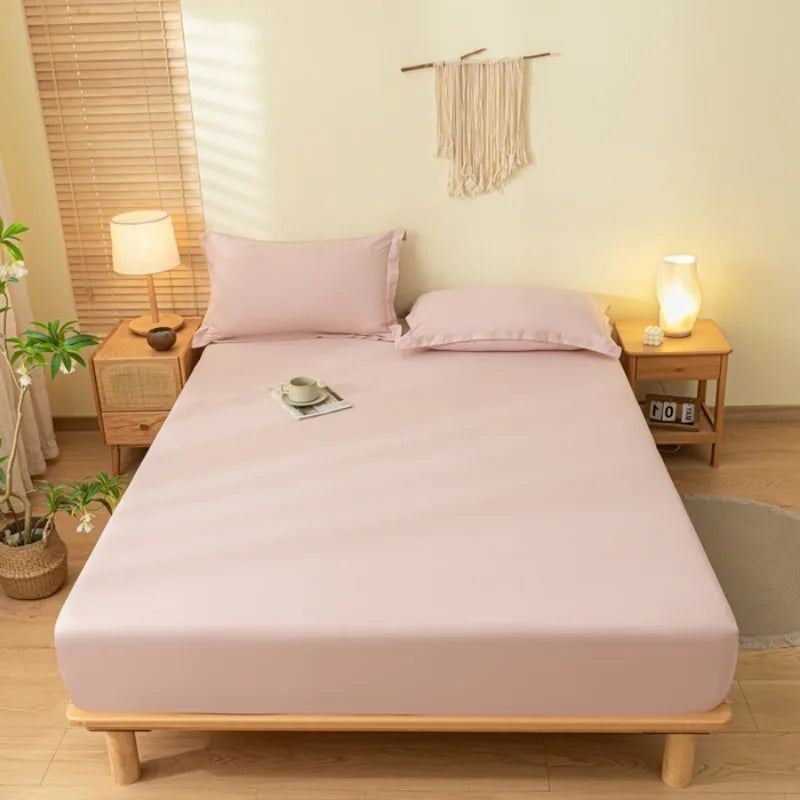 Uni Spannbettlaken – Einfaches einteiliges Matratzenschoner | Maschinenwaschbar, Ohne Kissenbezug Kaufschwan® Rosa 180x200cm