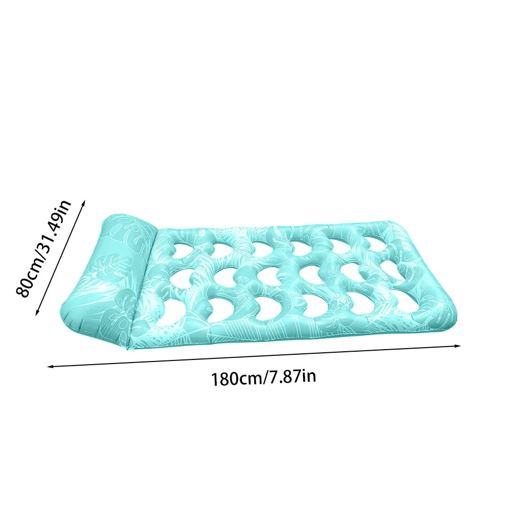 Aufblasbarer Pool-Hängemattenstuhl – Schwimmendes Wasserbett mit Kopfstütze für Erwachsene Kaufschwan®