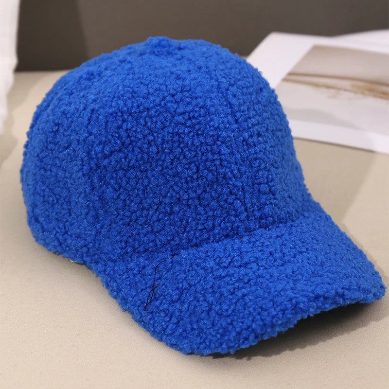 Neue 16 Farben Herbst Winter Baseballkappe | Damen Kappe aus Kunstlammwolle | Warme Plüsch Baseballkappe Kaufschwan®