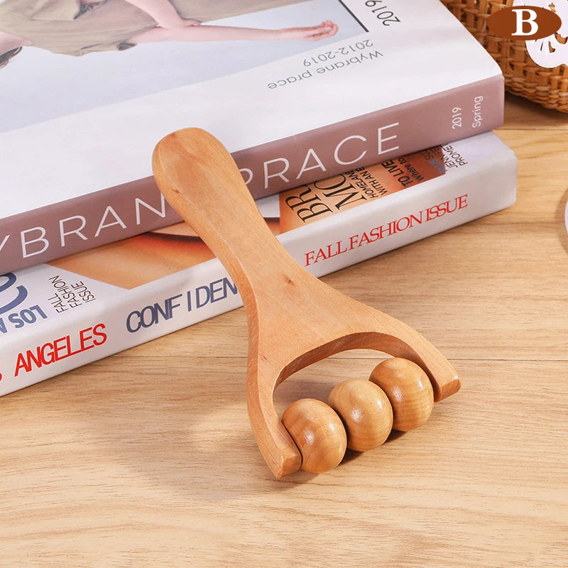 Holzroller-Massager | Universal-Handmassagegerät für Nacken, Schulter, Bein & Fuß Kaufschwan® Typ 2