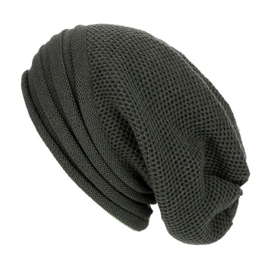 Winter Slouchy Beanie Mütze – Oversize Woll-Strickmütze für Damen & Herren | Warme Baggy Mütze für Ski & Alltag Kaufschwan® Dunkelgrau