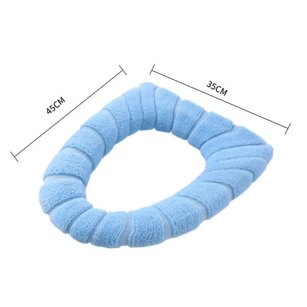 Warme WC-Sitzauflage – Strick-Toilettensitzbezug für Winter | Weiche O-förmige Waschbare Toilettenauflage in Einfarbigem Design (1 Stück) Kaufschwan®