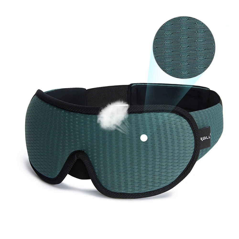 3D Sleeping Mask Block Out Light Soft Padded Sleep Mask For Eyes Slaapmasker Eye Shade Blindfold Sleeping Aid Face Mask Eyepatch Kaufschwan® Grün