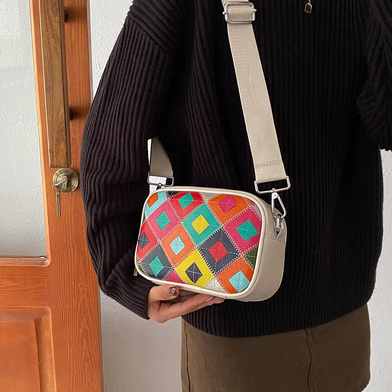 Kleine Bunte Ledertasche – Luxus Damen Handtasche, Crossbody & Schultertasche in Hochwertiger Verarbeitung Kaufschwan®