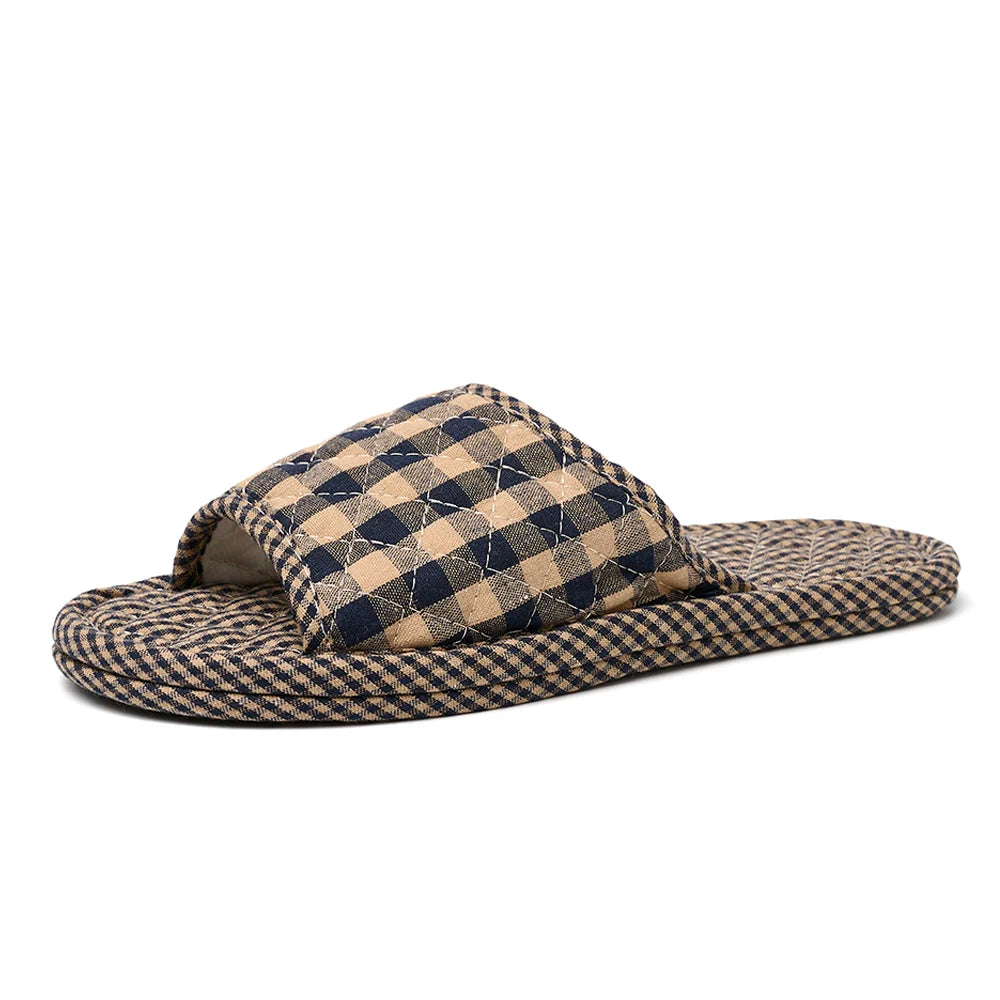 Leichte Damen & Herren Hausschuhe aus Baumwolle | Florale Retro Indoor-Schuhe | Rutschfest & Bequem für Zuhause Kaufschwan® Blau 45