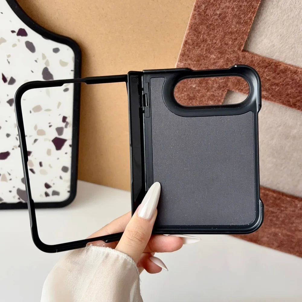 Luxuriöse Retro-Schutzhülle in Lederoptik für iPhone Duo 18 Fold und 18 Duo – Magnetische MagSafe-Kompatible Hülle mit Drehbarem Ständer und Stoßschutz Kaufschwan®