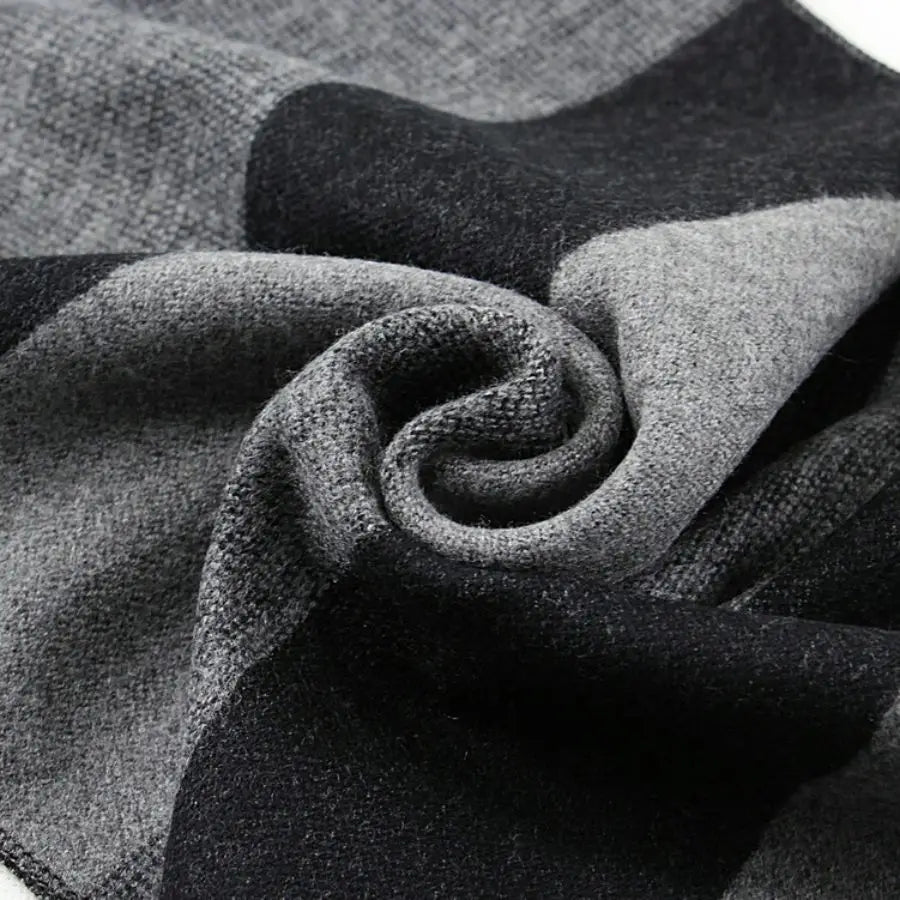 Winterschal für Herren | Karo Streifen & Paisley Jacquard | Beidseitiger Kaschmir-Imitat Halswärmer – Warm & Winddicht Kaufschwan®
