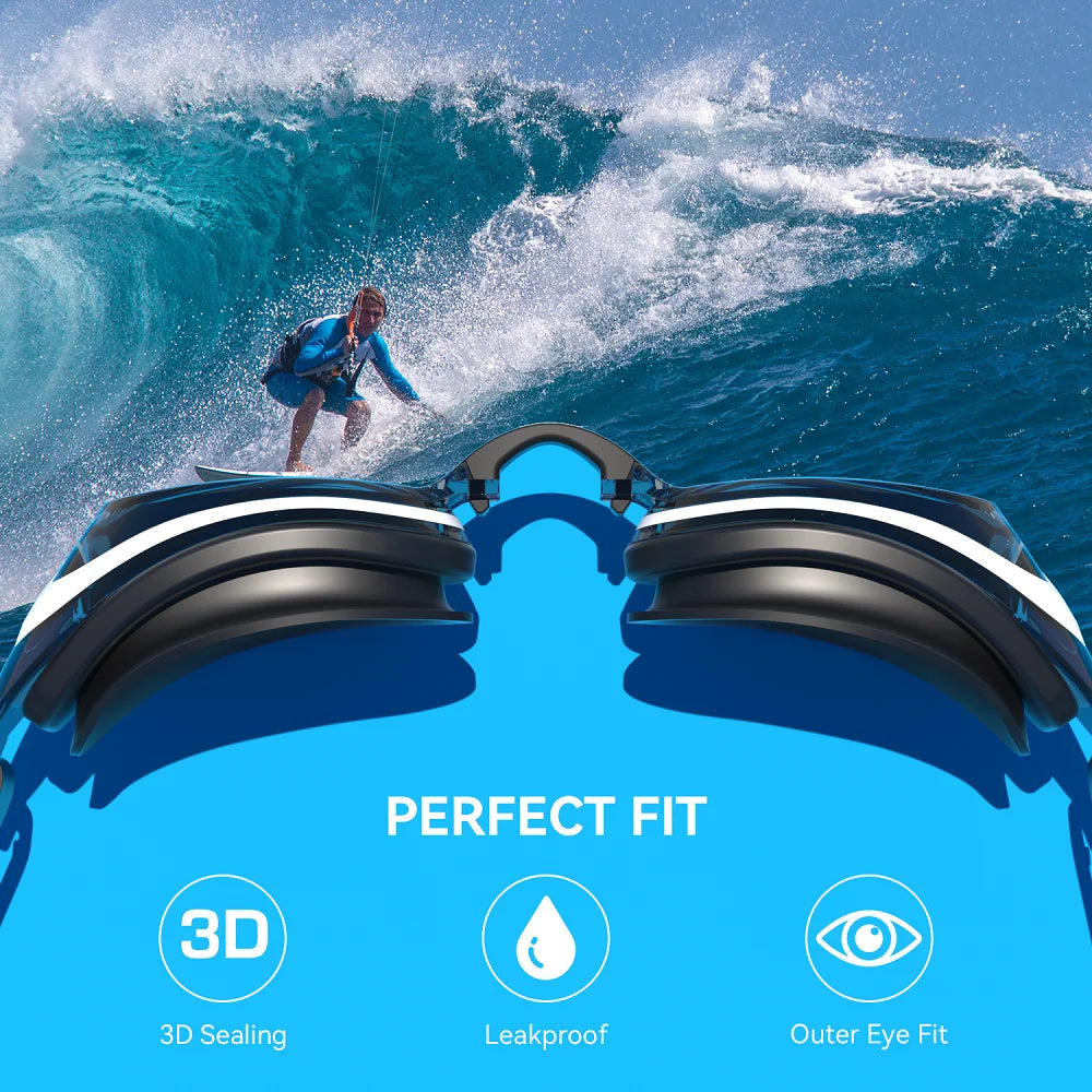 Professionelle Schwimmbrille | Anti-Beschlag & Wasserdicht | Auslaufsicher mit 100% UV-Schutz für Herren & Damen Kaufschwan®
