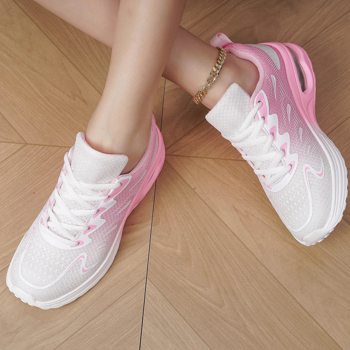Damen Air Cushion Sneaker – Modische Walkingschuhe | Atmungsaktive Mesh Tennisschuhe & Sportschuhe Kaufschwan®