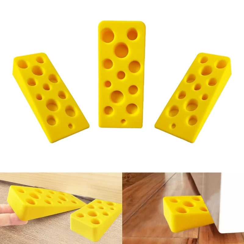 3er-Set Silikon Käse Türstopper – Lustiger Türkeil | Wiederverwendbarer Anti-Kollisions Türhalter für Zuhause, Büro & Klassenzimmer Kaufschwan®