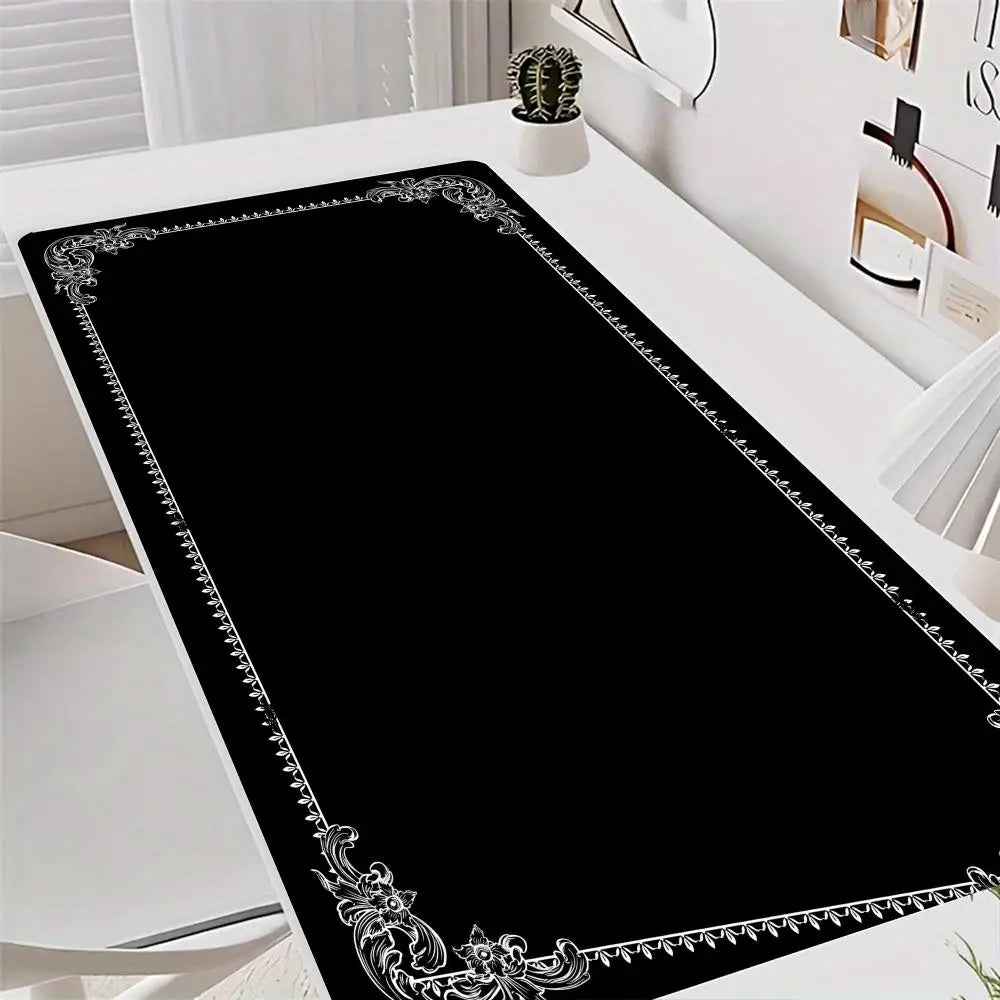 Schwarzes Barock XXL Mauspad – 90x40cm Große Schreibtischmatte für Tastatur und Büro Kaufschwan® Schwarz 1 600x300x3mm
