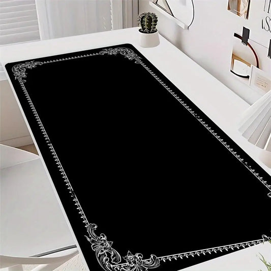 Schwarzes Barock XXL Mauspad – 90x40cm Große Schreibtischmatte für Tastatur und Büro Kaufschwan® Schwarz 1 600x300x3mm