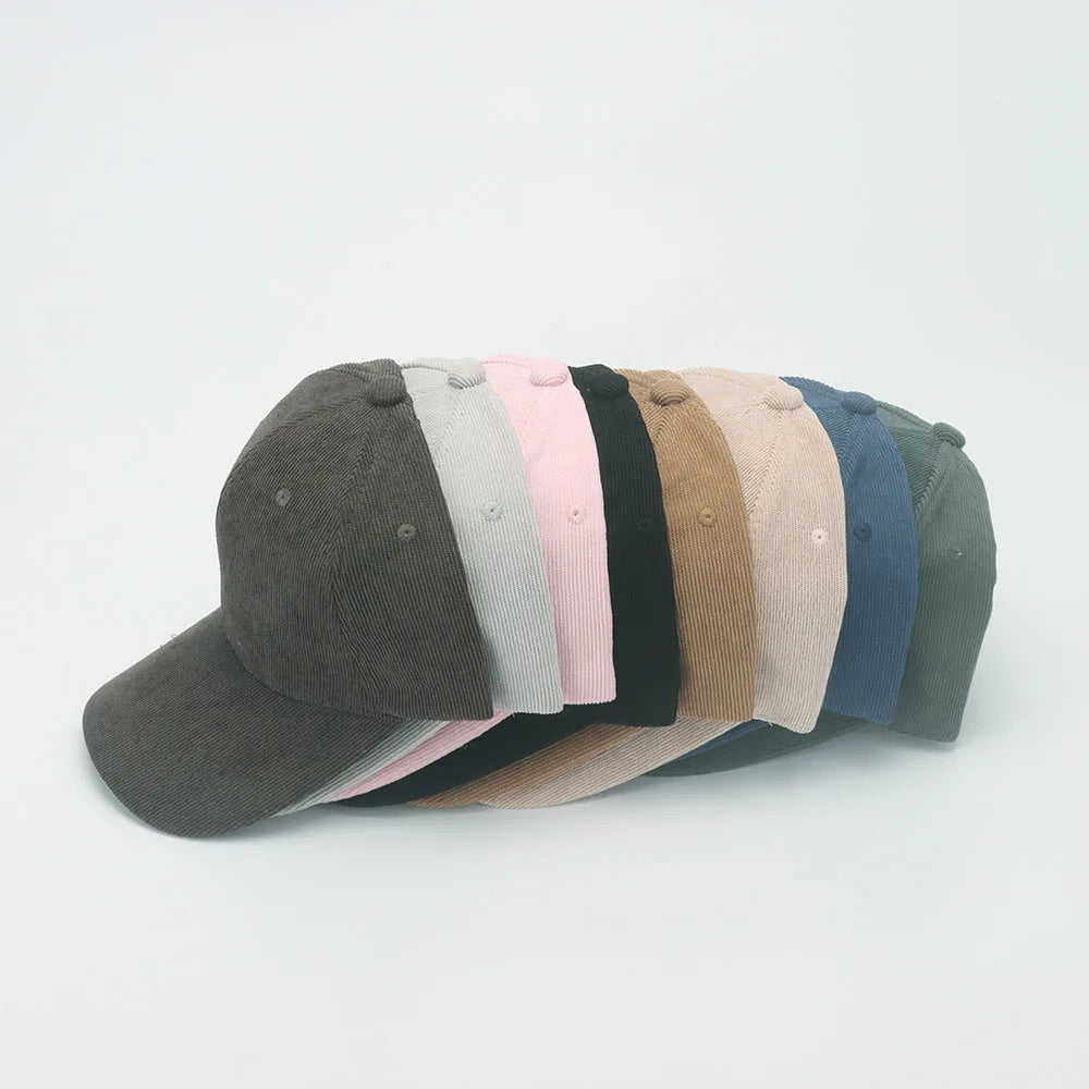 Corduroy Baseballkappe | Damen Retro Einfarbige Dad Hat | Herbst Winter Hüte für Herren & Damen | Unisex Freizeit Gebogener Schirm Kaufschwan®