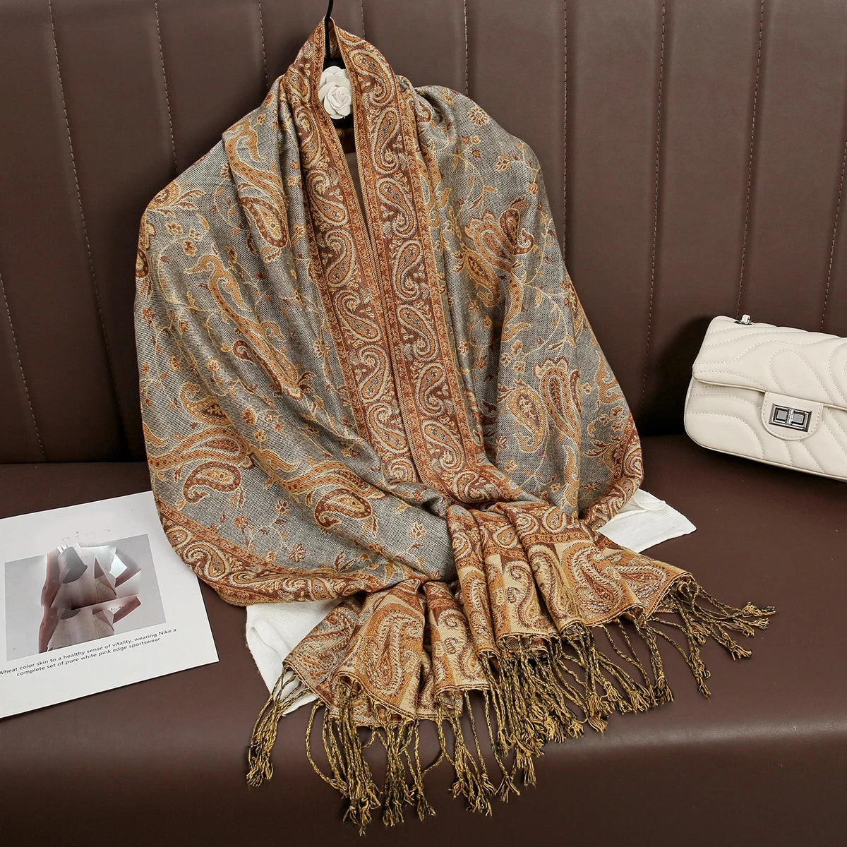 Pashmina Hijab Schal – Damen Langer Kaschmir Schal | Luxus Weicher Foulard, Turban & Muslimisches Kopftuch Kaufschwan® Beige