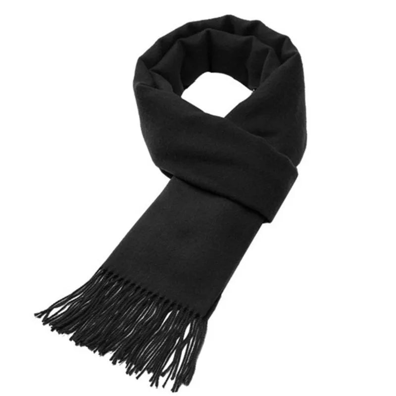 Herbst & Winter Einfarbiger Kaschmir-Imitat Schal | Dickes Lang-Tassel Umschlagtuch für Herren & Damen – Warmer Monochrom Schal Kaufschwan®