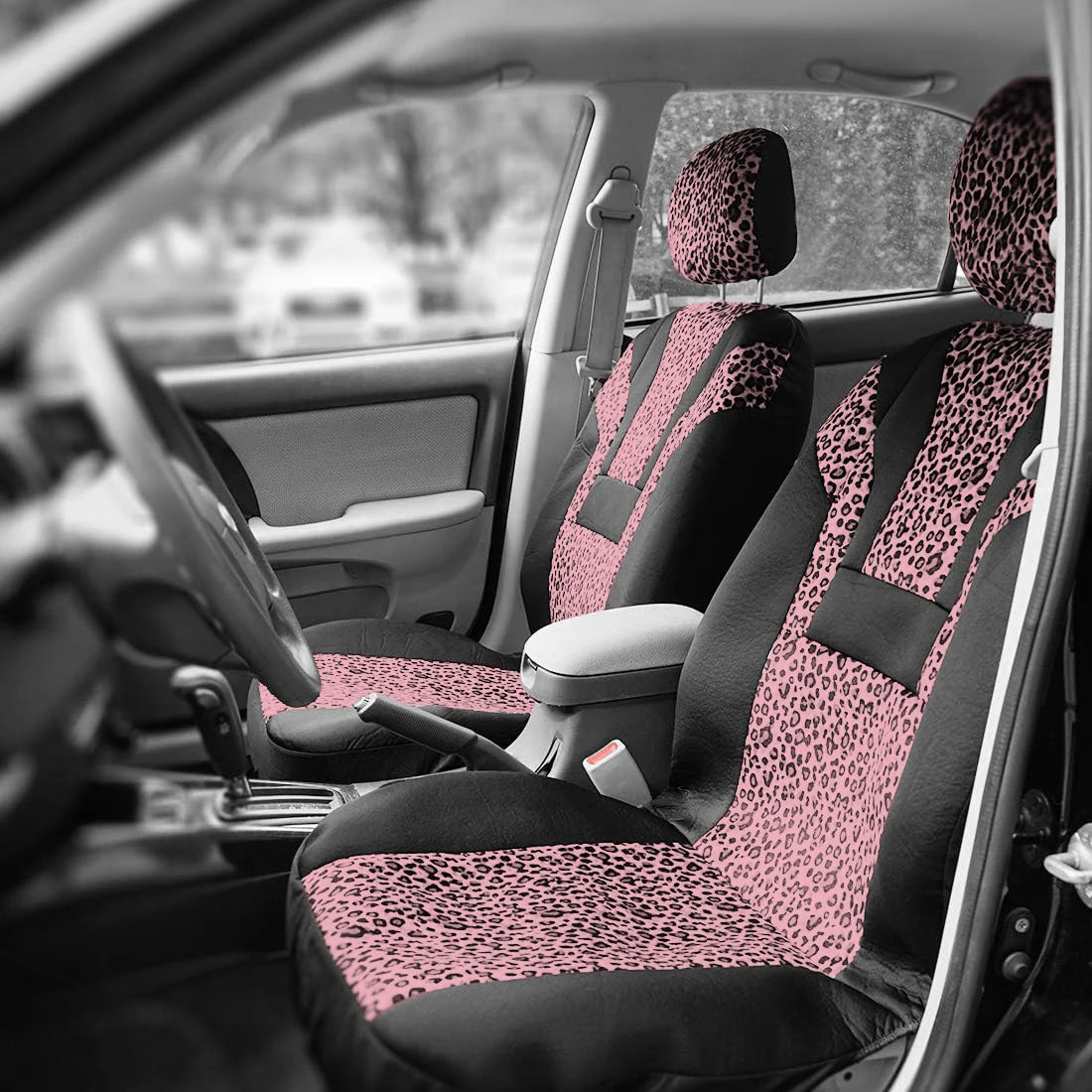 Leopardenmuster Plüsch Autositzbezüge – Universelle Winter-Sitzbezüge für Auto, SUV, LKW & Van Kaufschwan®