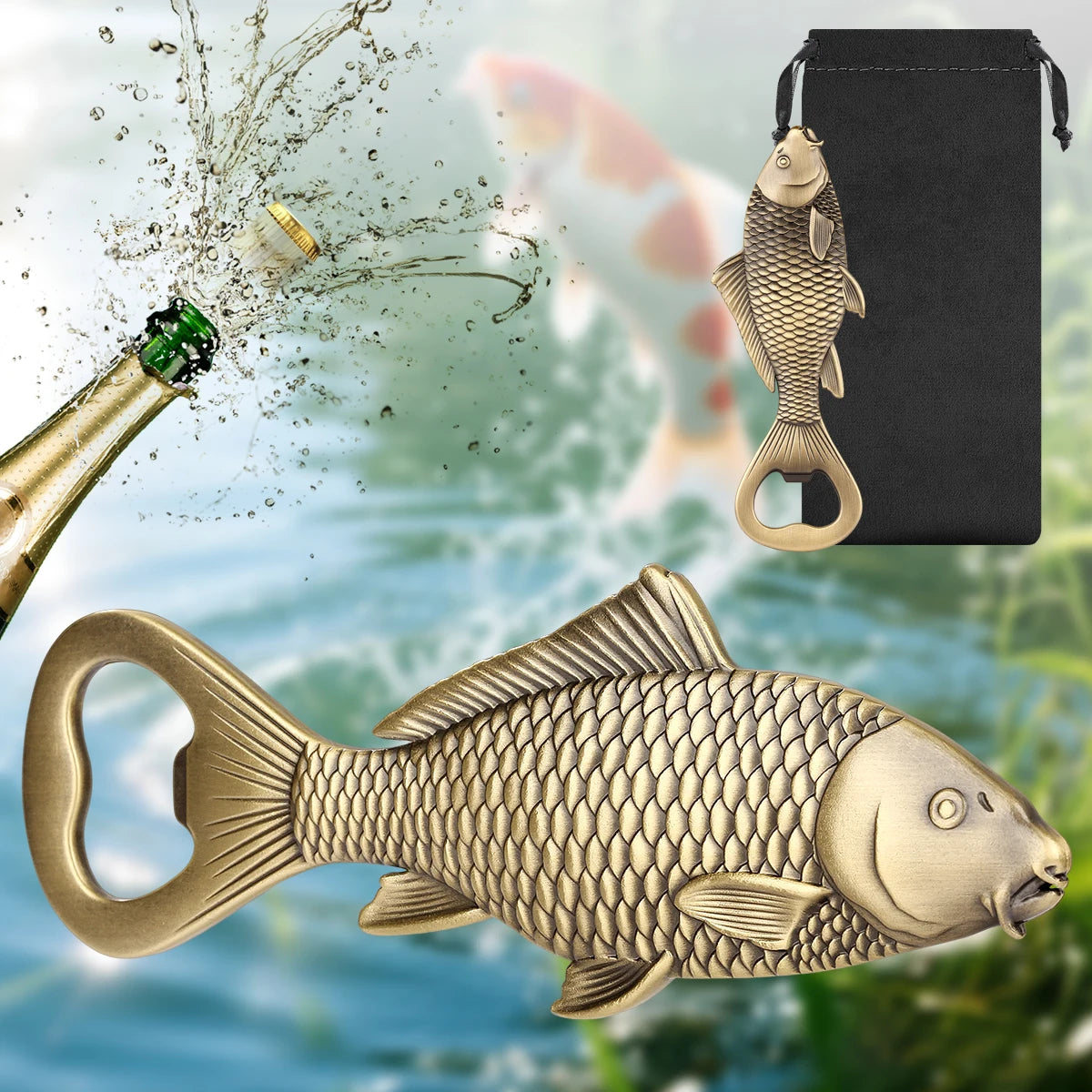 Karpfen Fisch Flaschenöffner – Metall Angel Design Geschenk für Männer Kaufschwan®
