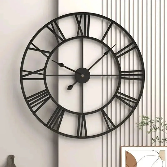 3D Römische Zahlen Metall Wanduhr – Leise Nordische Retro Deko Uhr Kaufschwan®