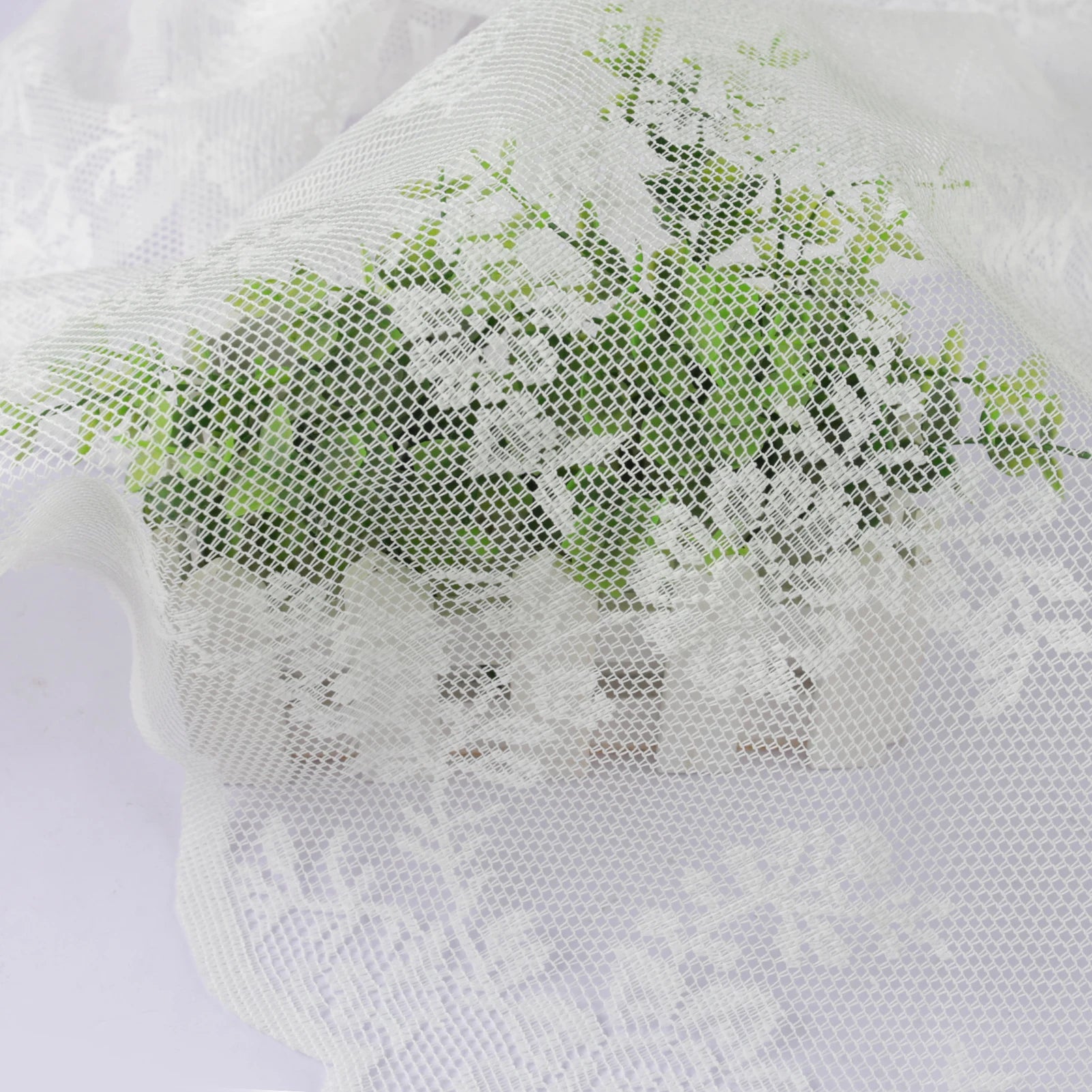 Vintage Spitze Floral Transparenter Vorhang mit Stangentasche Romantische Fenster Gardinen für Wohnzimmer 2 Stück/Set Kaufschwan®