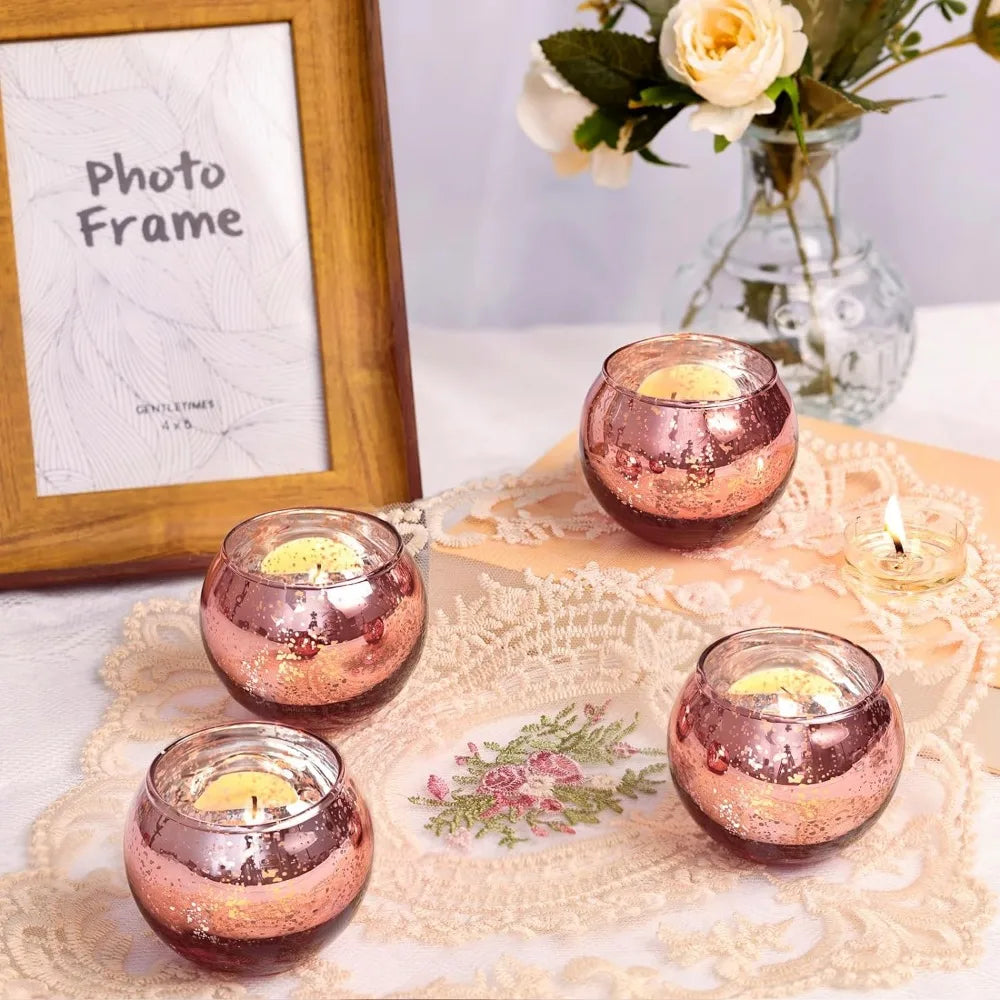 6 / 12 Stück Mercury Glas Teelichthalter – Bunte Kreative Kerzenhalter für Wohndeko, Hochzeit & Party Tischdekoration Kaufschwan®