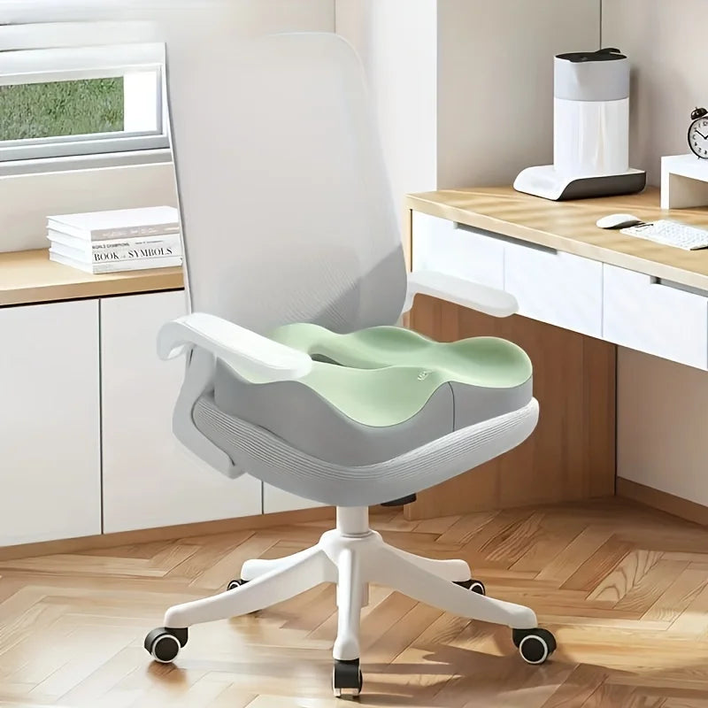 Memory Foam Sitzkissen | 3D Ergonomische Unterstützung | Waschbarer Bezug für Auto & Büro Kaufschwan® Hellgrün