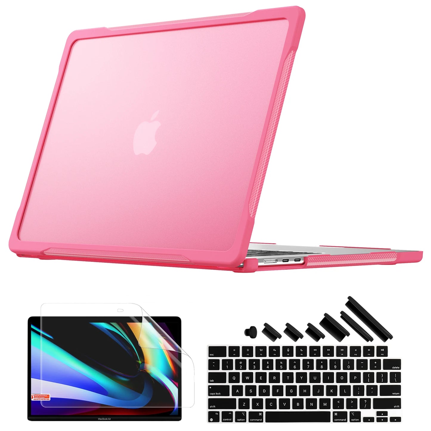 Laptop Hülle für MacBook Air 13.6/15 (M1 M2 M3 M4 2025) & Pro 14/16 – Stoßfeste Anti-Fall Schutzhülle Kaufschwan® Pink Air 15.3 M2 M3 M4 M5