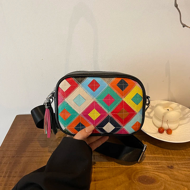 Kleine Bunte Ledertasche – Luxus Damen Handtasche, Crossbody & Schultertasche in Hochwertiger Verarbeitung