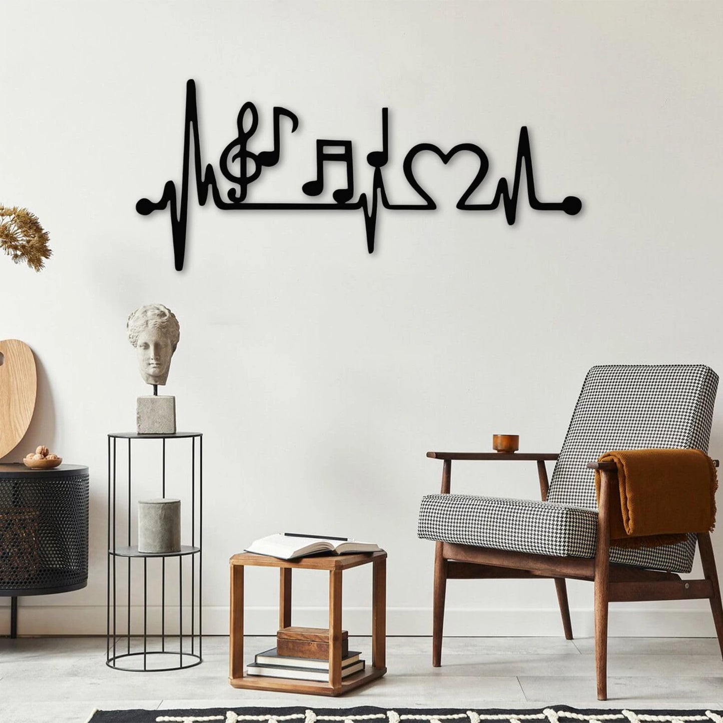 Musik Metall Wandbild – Stahl Wanddeko für Wohnzimmer & Außenbereich
