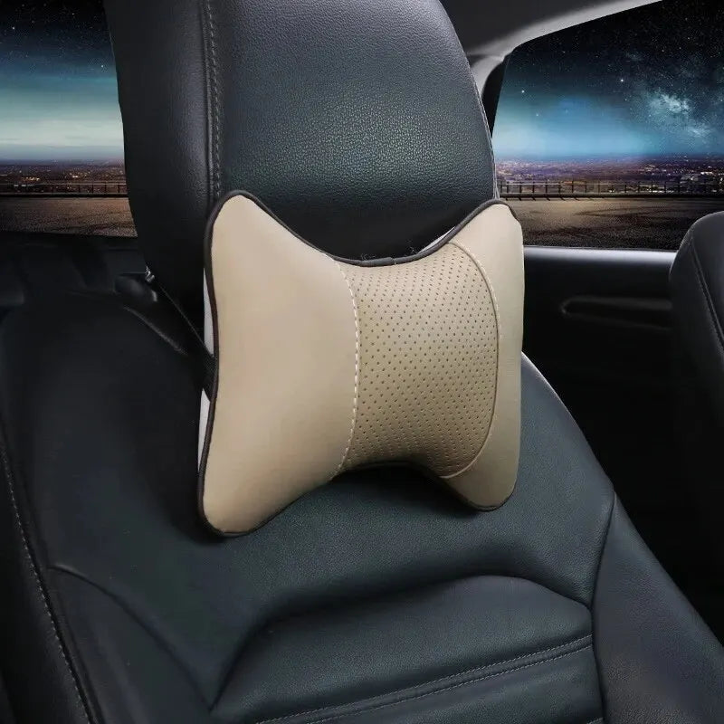 PU-Leder Nackenkissen fürs Auto – 1 Stück Universelles Kopfstützenkissen zur Schmerzlinderung Kaufschwan®