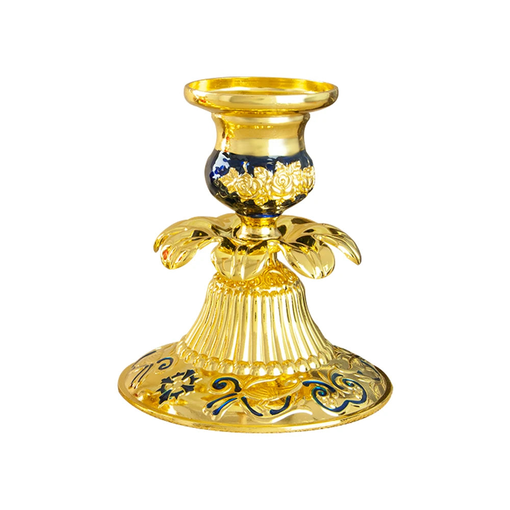 Orthodoxer Kerzenhalter – Handgefertigter Komposit Kerzenständer für Zuhause, Villa, Wohnzimmer & Party Dekoration Kaufschwan® Blau - S