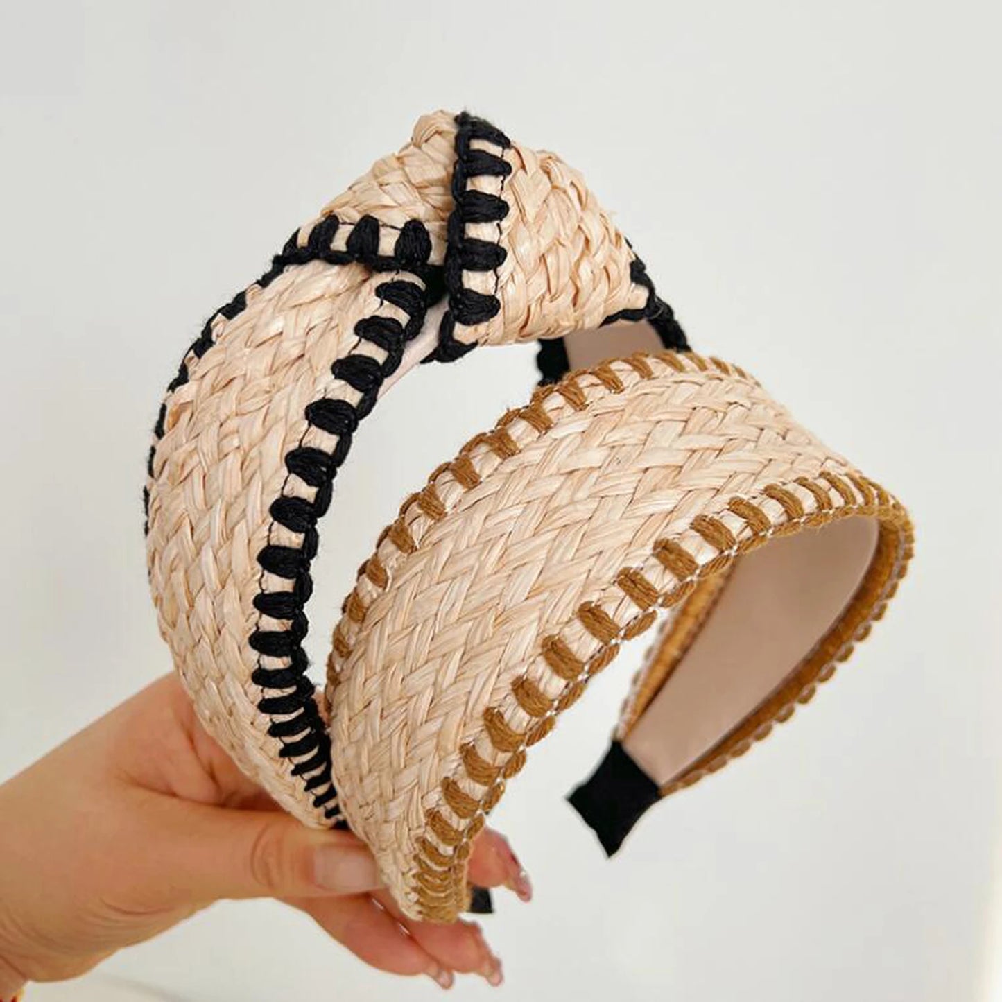 Strohgeflochtener Haarreif – Modischer Sommer-Turban-Haarreifen für Damen | Leichtes Haaraccessoire für Erwachsene Kaufschwan®