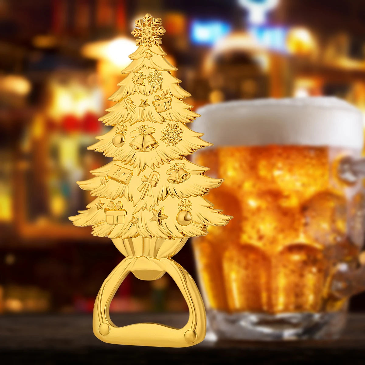 Weihnachtsbaum Flaschenöffner – Bronze/Grau/Gold Geschenk für Männer & Vater Kaufschwan®