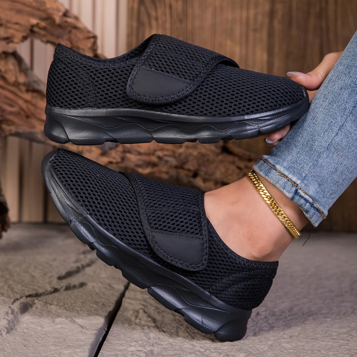Unisex Weitgeschnittene Sneaker – Atmungsaktive Mesh Freizeitschuhe | Bequeme Flache Schuhe für Damen & Herren Kaufschwan®