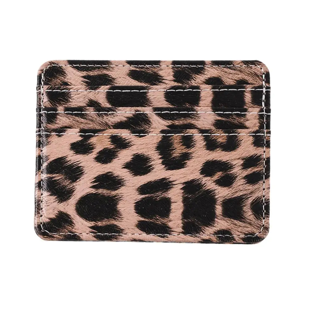 Leopardenmuster-Kartenetui aus PU-Leder für Damen – Ultradünne Mini-Geldbörse für Kredit-, Ausweis- & Fahrkarten Kaufschwan®