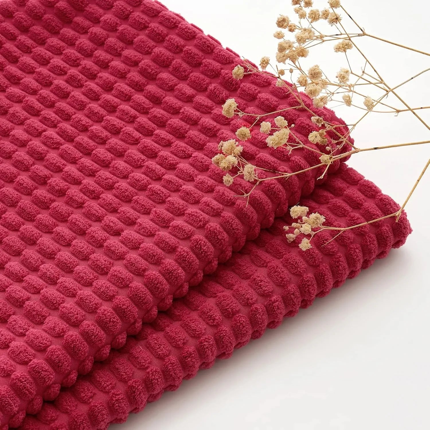 Rote Kissenbezüge | Dekorative Cord-Kissenhüllen | Weihnachts-Deko für Zuhause Kaufschwan®