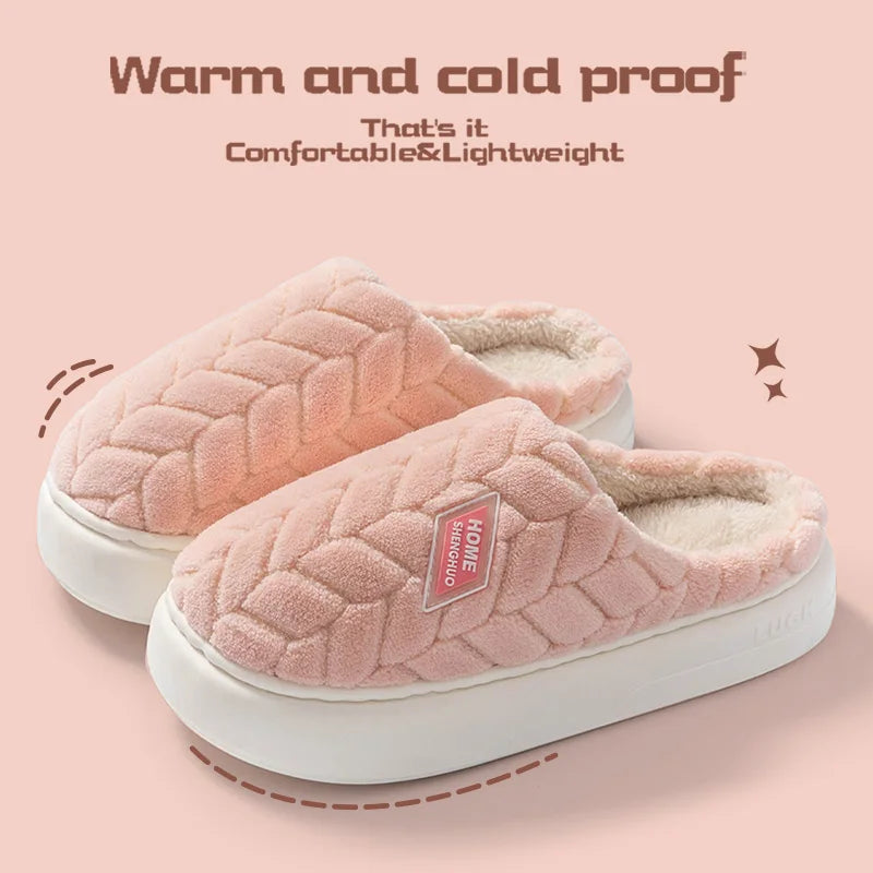Baumwoll-Hausschuhe für Damen | Herbst & Winter | Weiche Sohle, Rutschfest & Warm Kaufschwan® Rosa 36-37