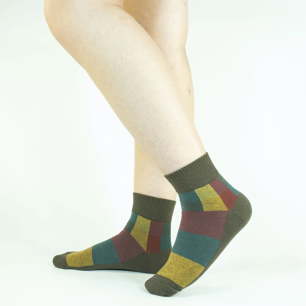 5 Paare Herren Frühling/Sommer Baumwolle Mehrfarbige Kurze Bootssocken | Hochwertige Modische Innovative Kurzsocken Kaufschwan®