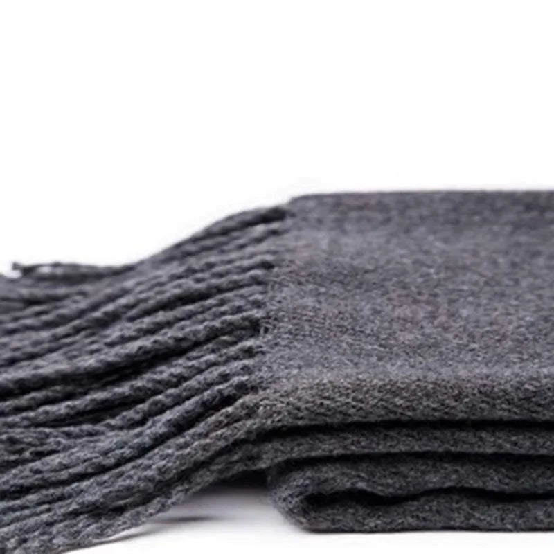 Herbst & Winter Einfarbiger Kaschmir-Imitat Schal | Dickes Lang-Tassel Umschlagtuch für Herren & Damen – Warmer Monochrom Schal Kaufschwan®