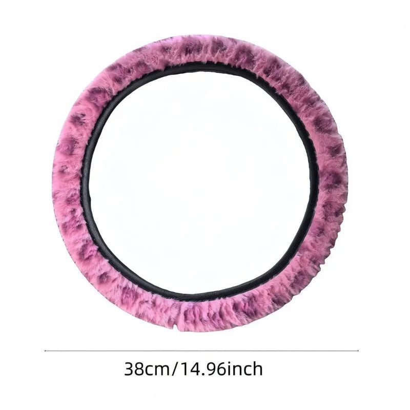 Plüsch-Lenkradbezug mit Leopardenmuster – Weicher Winterbezug für 38cm Autolenkräder Kaufschwan®