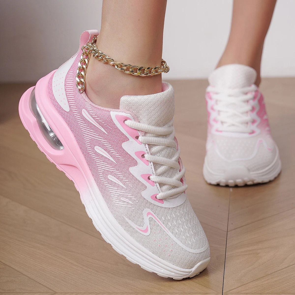 Damen Air Cushion Sneaker – Modische Walkingschuhe | Atmungsaktive Mesh Tennisschuhe & Sportschuhe Kaufschwan®