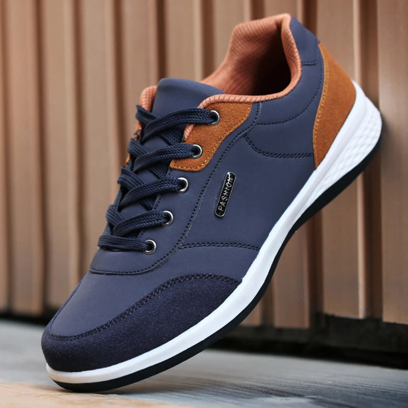 Herren Ledersneaker – Trendige Sportschuhe | Atmungsaktive & Rutschfeste Freizeitschuhe für Reisen & Alltag Kaufschwan®
