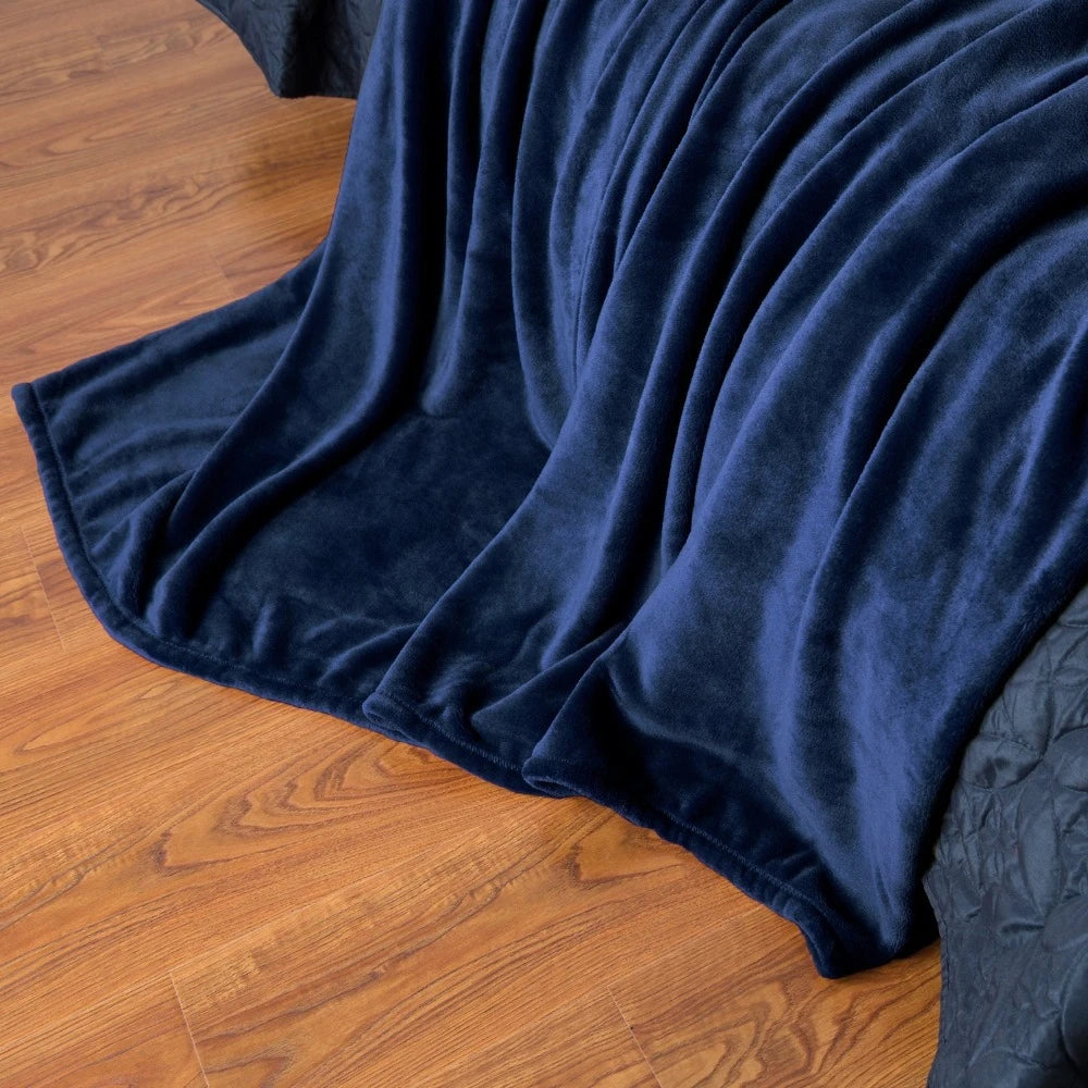 Korallfleece Flanell Decke – Weiche, warme und leichte Bettdecke, Sofabezug, Einfarbig Blau & Rosa Kariert Kunstpelz Kaufschwan®