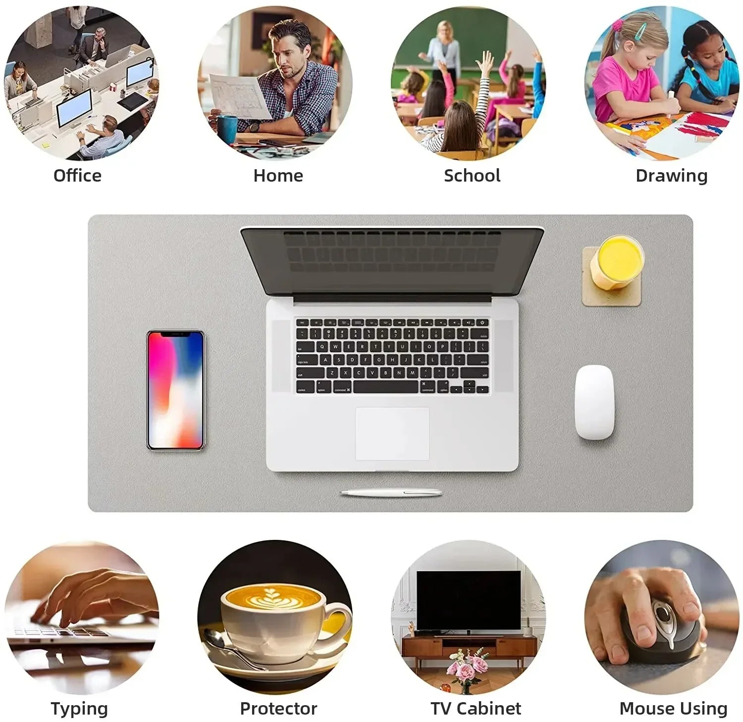 PU Leder Schreibtischunterlage – Groß 60x30cm Wasserdichtes Mousepad | Tastaturmatte & Gaming Mauspad Kaufschwan®