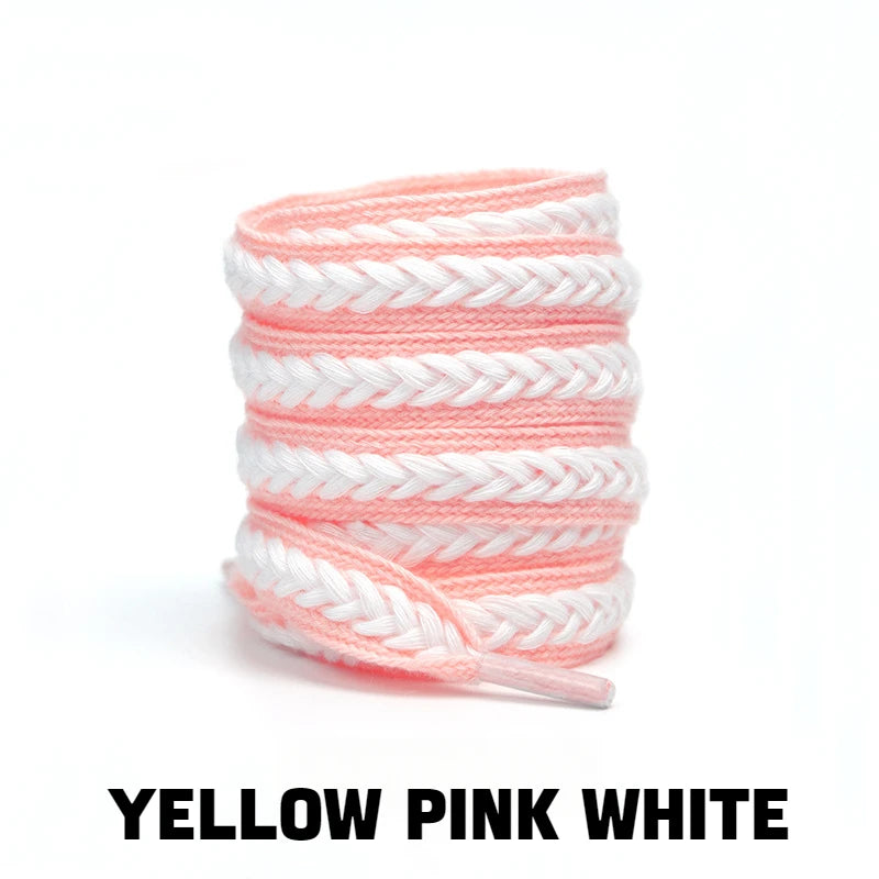 Flache Baumwoll-Schnürsenkel – 1,5cm Breite Premium Laces für Sneaker & Freizeitschuhe | 100/120/140/160cm Seil-Design, 1 Paar Kaufschwan®