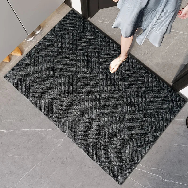 Rutschfeste Eingangsmatte – Dicke, langlebige Gummifußmatte mit Twill-Kante für Innen & Außen Kaufschwan® Grau 80x120cm