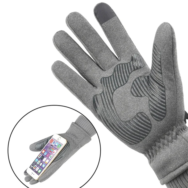 Herren Skihandschuhe – Wasserdichte Winddichte Winter Fäustlinge | Rutschfest Gefüttert mit Samt, Schneemobil & Motorrad Handschuhe für Winterreisen Kaufschwan®