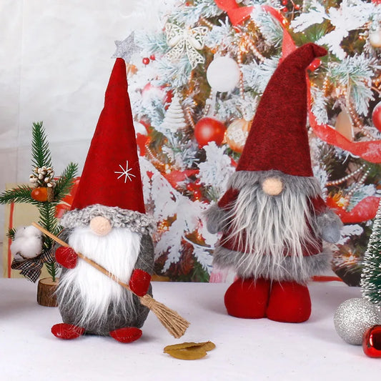 Weihnachten Faceless Wichtel mit Rotem Hut – Stehende Rudolf Zwergpuppen | Weihnachtsdeko & Geschenk-Set