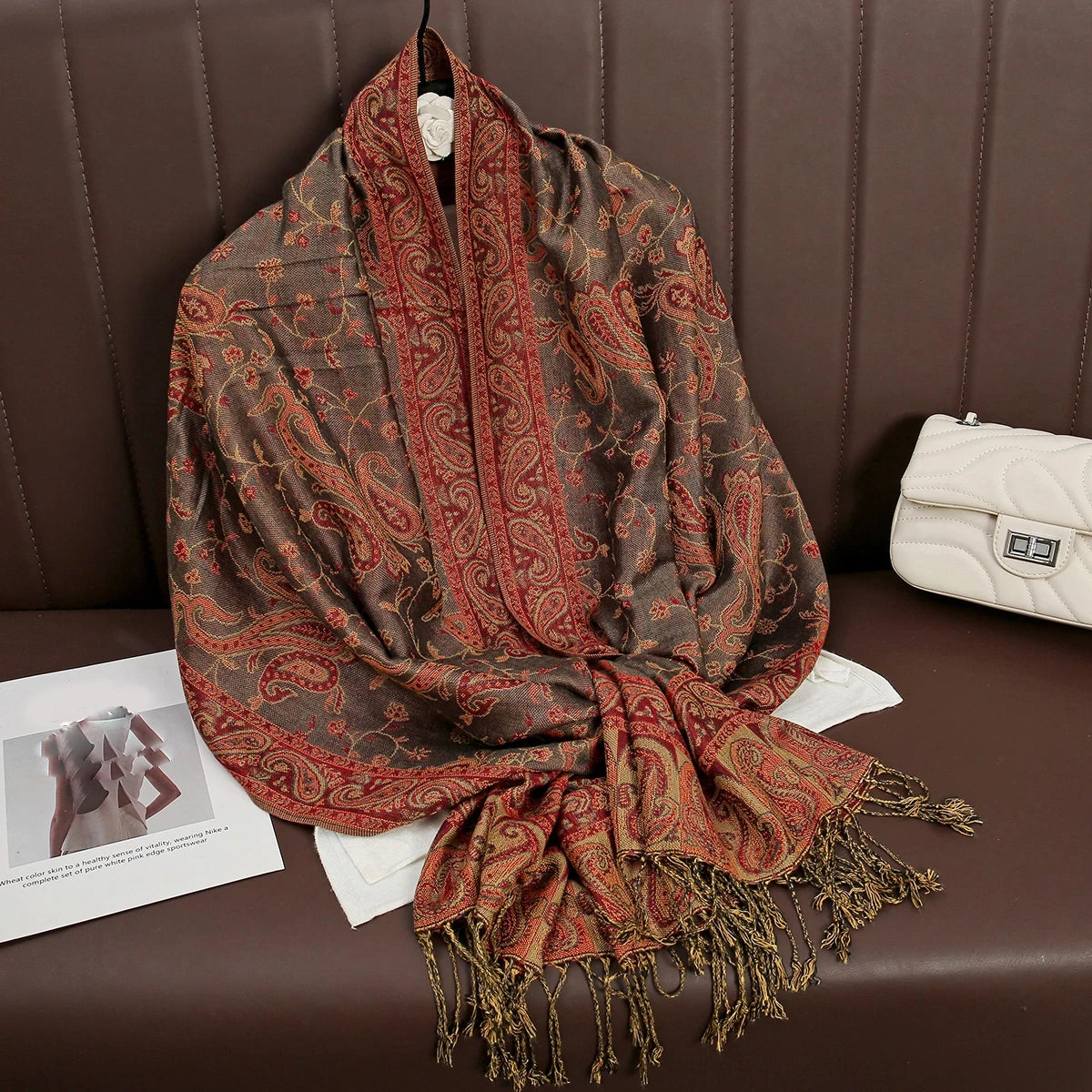 Pashmina Hijab Schal – Damen Langer Kaschmir Schal | Luxus Weicher Foulard, Turban & Muslimisches Kopftuch Kaufschwan® Dunkelrot