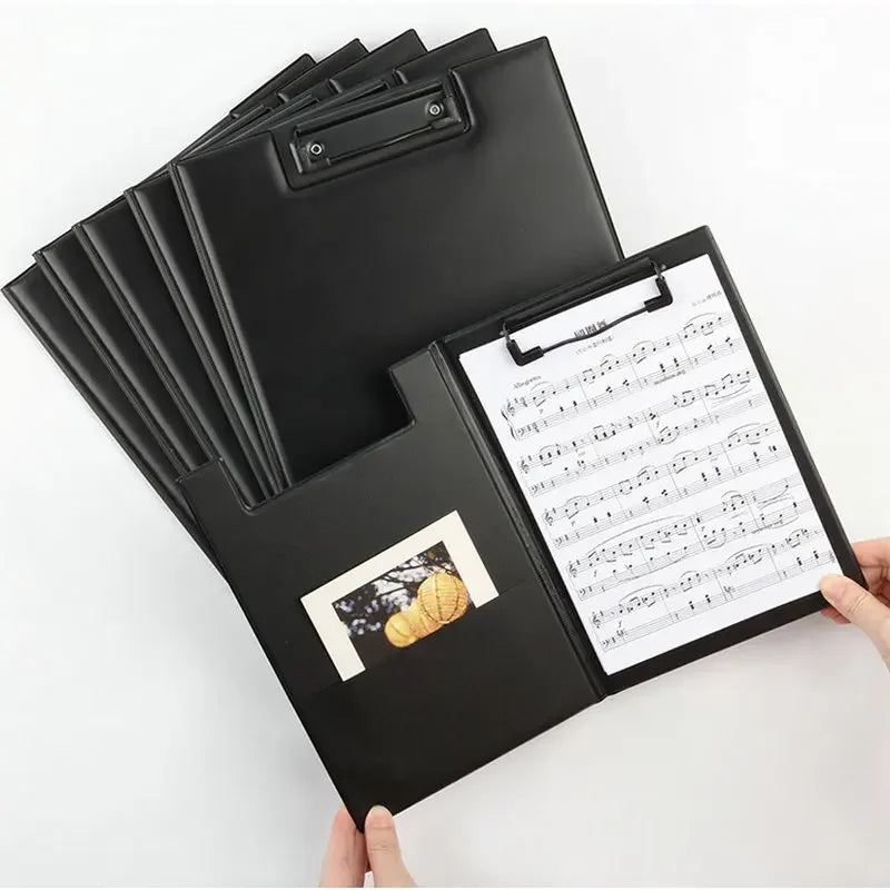 PU Leder Klemmbrett A4 Konferenzmappe – Hochwertiges Padfolio Schreibunterlage | Faltbares A5 Klemmbrett mit Stauraum Kaufschwan®