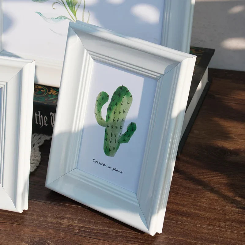 Amerikanischer Stil Bilderrahmen – Premium Tisch Fotorahmen für Zuhause und Büro Kaufschwan® Weiß 8.9x12.7cm